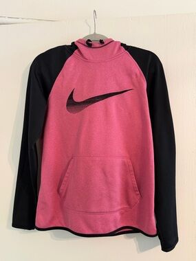Nike Pink and Black Pullover Hoodie
